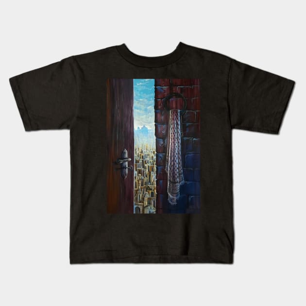 Our House In Jerusalem Painting, Al Quds Old House Drawing , Palestinian Right of Return Wall Art, Free Palestine Al Aqsa City Framed Poster Kids T-Shirt by QualiTshirt